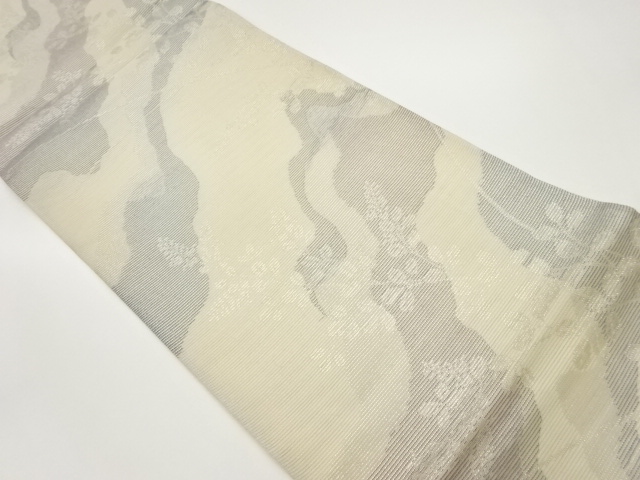 JAPANESE FUKURO OBI / WOVEN FLORAL PLANTS